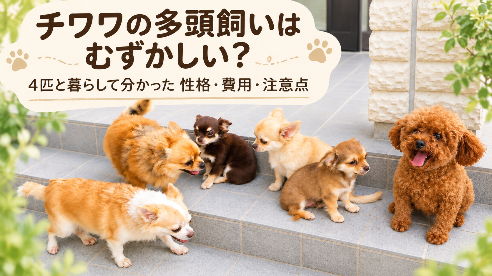 チワワの多頭飼い 3匹と暮らす暮らしの記事のアイキャッチ画像
